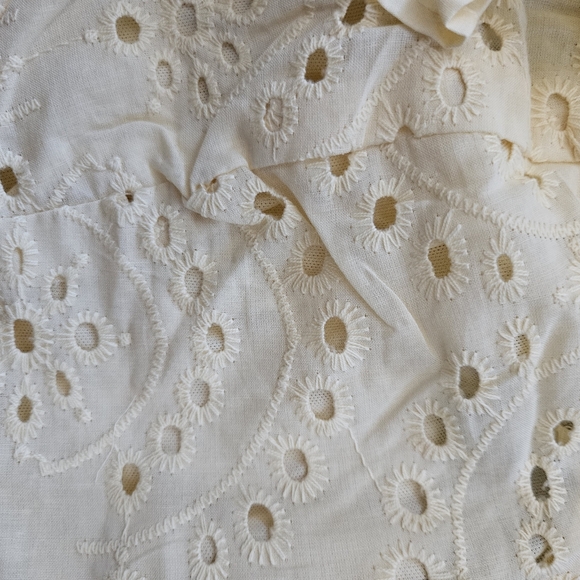 NWT - Cotton LEA Flan Flutter Sleeve Embroidered Eyelet Maxi Dress - Size L - Picture 11 of 15